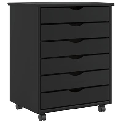 vidaXL - Ladekast - MOSS - verrijdbaar - massief - grenenhout - zwart