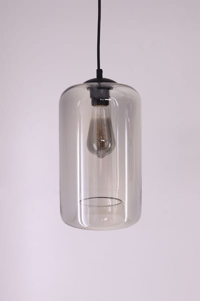 EEF hanglamp Grey - getint grijs glas - 6lichts - 100cm