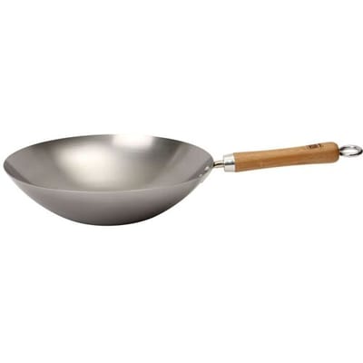 School of Wok Kookgerei: 30 cm Koolstofstaal Wok Pan Zonder Antiaanbaklaag voor Perfecte Roerbakgerechten