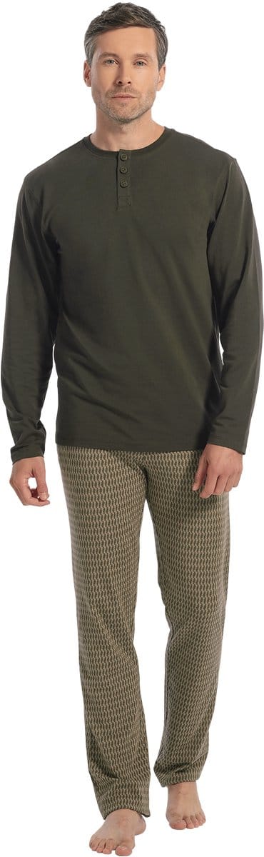 Ten Cate Basics pyjama set green graphic voor Heren | Maat M