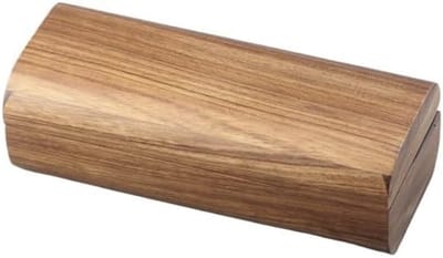 Houten Brillenhoes - Vintage Opbergdoos - Brillen Beschermen - Zachte Binnenvoering - 17 cm Lengte - Zwart Walnoot