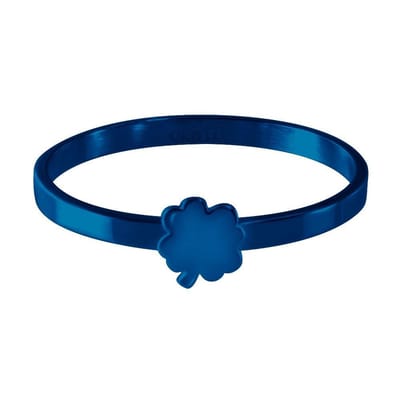Quiges Stapelring Dames - Vulring Klaver - RVS Blauw - Maat 19 - Hoogte 2mm