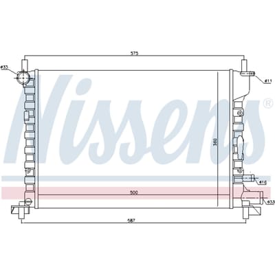 Radiator, motorkoeling NISSENS 62053
