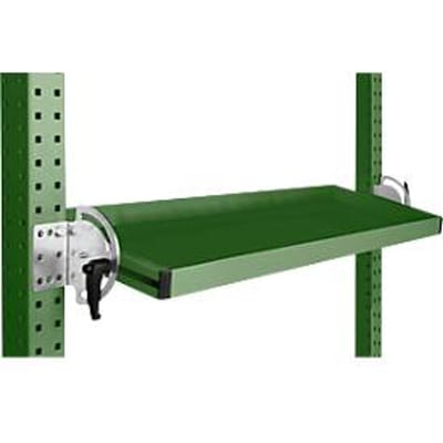 Manuflex kantelbare opbergconsole, voor de serie Universal of Profi, bruikbare diepte 195 mm, voor tafelbreedte 2500 mm, resedagroen