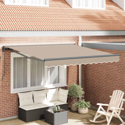 vidaXL - Zonnescherm - Frame - Beige - 350 - x - 250 - cm - Polyester - met - PU-coating