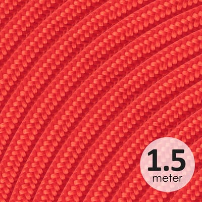 Home Sweet Home - Strijkijzersnoer Rood - stof - bestel 1.5 meter - elektriciteitssnoer 2 aderig - textielkabel 2x0.75m² - VDE gekeurd
