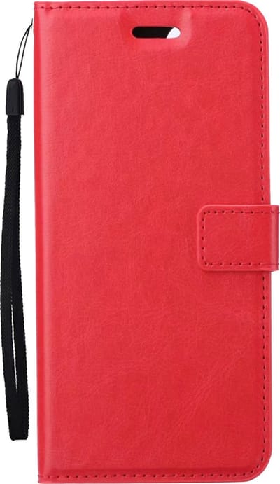 Hoes - Met Pasjeshouder - Geschikt voor OnePlus Nord 2T - Luxe Bookcase Portemonee - Flip Case - Kunstleer Book Case - Flipcase - Book Cover - Walletcase - PortemonneeHoes - Rood