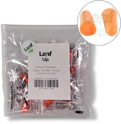 LeafUp® Oordopjes - per 5 paar - oranje - festival - individueel verpakt - ideal voor reizen, slapen, f1 sport - SNR 36 dB (B4)