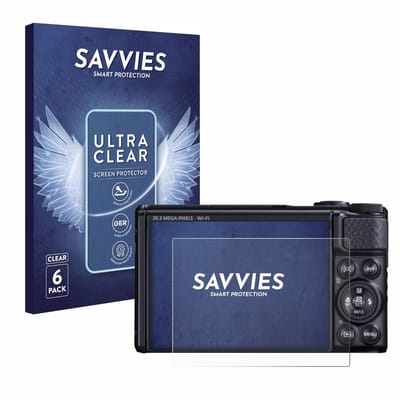 Savvies - Screenprotector voor Canon PowerShot SX740 HS / Lite - Folie Beschermfolie transparant 6 Stuks