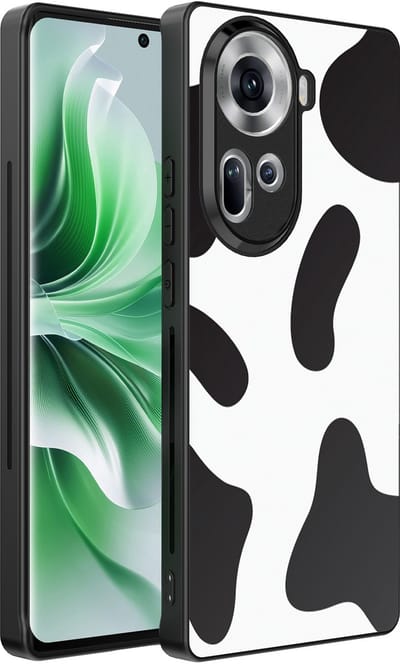 Smartphonica Telefoonhoesje Geschikt voor Oppo Reno 11 met Koeienvlekken Opdruk - TPU Backcover Case With Cow Patches Design geschikt voor Oppo Reno 11