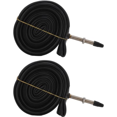 2 Pak 700x23C Fietsbinnenband 700c Presta Ventiel Butyl Rubber Fietsband met 2 Bandenlichters 700X23C met 60mm Presta Ventiel