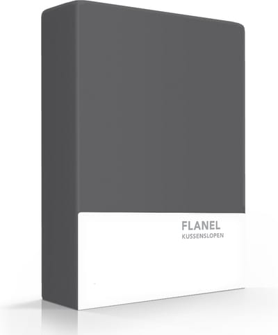 Zavelo Flanel kussenslopen Antraciet (set van 2)-60 x 70 cm (standaard)
