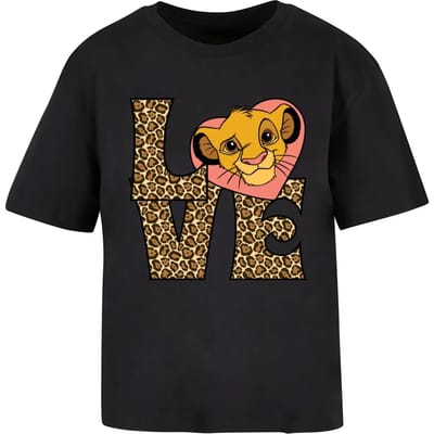 Merchcode Disney The Lion King - Simba Love Dames Tshirt - S - Zwart