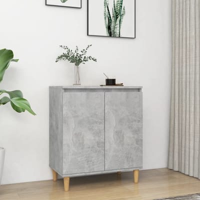 vidaXL - Dressoir - met - houten - poten - 60x35x70 - cm - spaanplaat - betongrijs