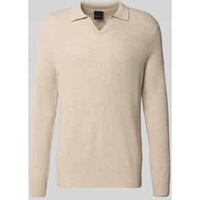 Regular fit gebreide pullover met polokraag van wolmix