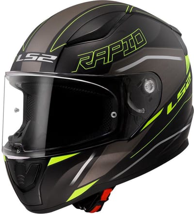 LS2 FF353 Rapid II Rokku M.Zwart H-V Geel 06 Integraalhelm - Maat S - Helm