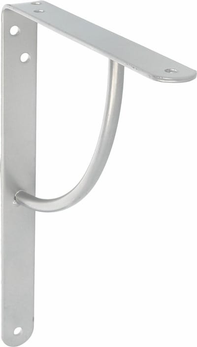 AMIG Plankdrager/planksteun van metaal - gelakt zilvergrijs - H200 x B150 mm - boekenplank steunen - tot 105 kg