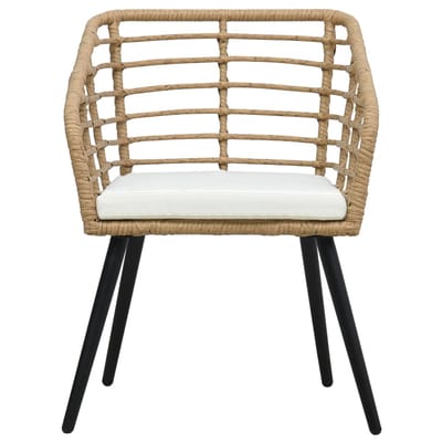 vidaXL - 3-delige - Bistroset - poly - rattan - eikenkleurig