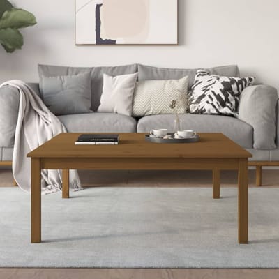 vidaXL - Salontafel - 100x100x40 - cm - massief - grenenhout - honingbruin