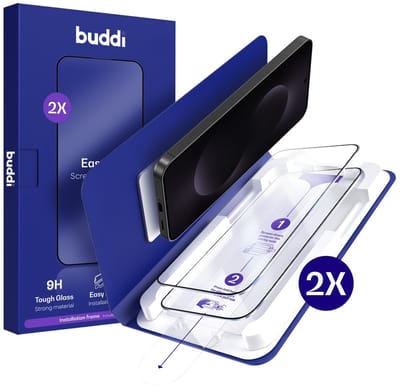 2-Pack Screenprotector Geschikt voor Samsung Galaxy S25 Edge - Buddi Easy Fit Tempered Glass met Installatietray - 9H+ Gehard Glas - Case Friendly Glasplaatje - Eenvoudige montage