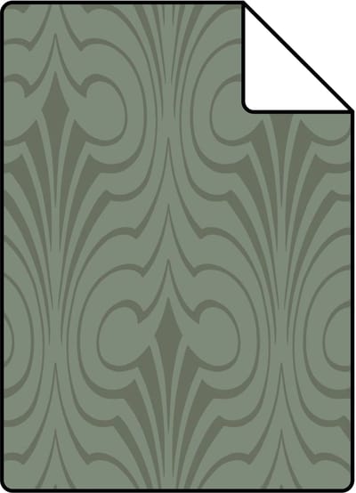 Proefstaal ESTAhome behang grafische vorm vergrijsd groen - 26.5 x 21 cm - 139636-S