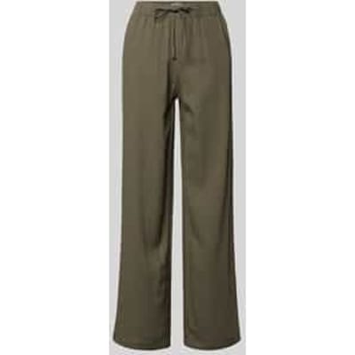 Wide leg linnenbroek met elastische band model 'GOA'