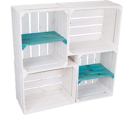 Set van 4 Massieve Houten Fruitkisten voor Opslag en Decoratie