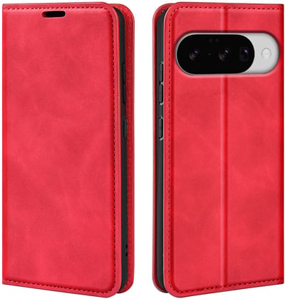 MobyDefend Hoesje - Geschikt voor Google Pixel 10 / Google Pixel 10 Pro - Luxe Wallet Bookcase (Magnetische Sluiting) - Rood