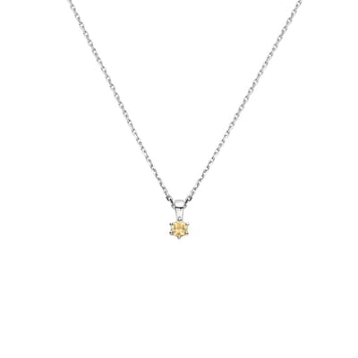 Collier Met Geboortesteen 41 + 4 Cm Zilver Gerhodineerd