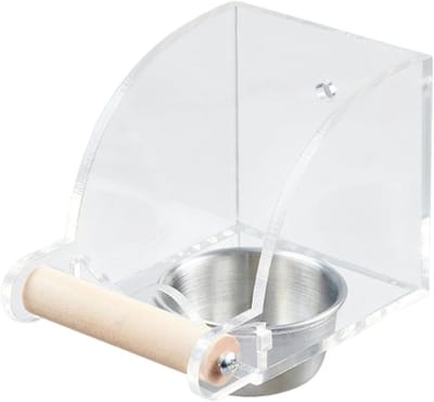 Vogelvoeder Binnen - Voerbak Kooi - Vogels Voeren - Interactief Foerageerspeelgoed - 15.7L x 11.5B cm - Transparant