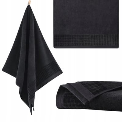 Zwoltex Paulo 3 Handdoek 30x50cm Zwart Katoen 500g/m² Antibacterieel