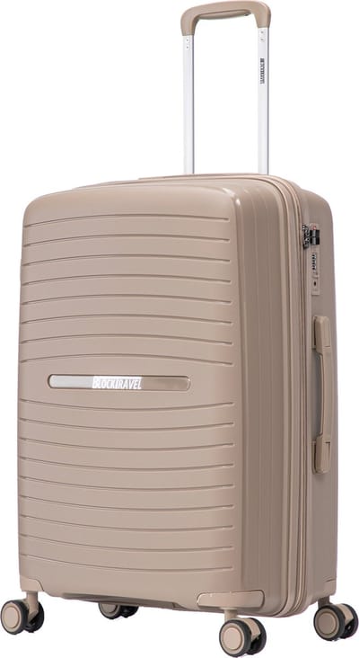 BlockTravel® Reiskoffer 51x30x76 - 98 - 108 Liter - Trolley - Koffer L - Rolkoffer - Suitcase - Valies - TSA-slot - Lichtgewicht - Vergrootbaar - Supersterk en scheurt niet - Polypropyleen - Champagne
