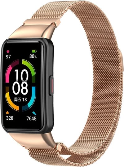 KELERINO. Milanees bandje geschikt voor Huawei Band 6 - Rosé goud