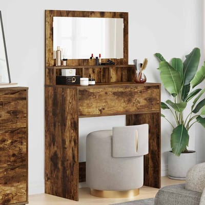 vidaXL - Slaapkamer - Toilet - Tafels - Rook - Eiken - 80 - x - 39,6 - x - 135 - cm