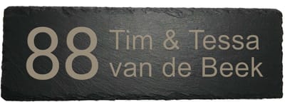 Gepersonaliseerd naamplaatje- naambordjes- leisteen- eigenontwerp afmeting: 30 x 10 cm