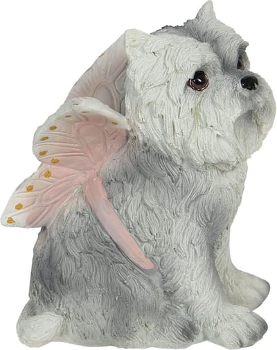 Clayre & Eef Beeld Hond 11x10x13 cm Grijs Kunststof