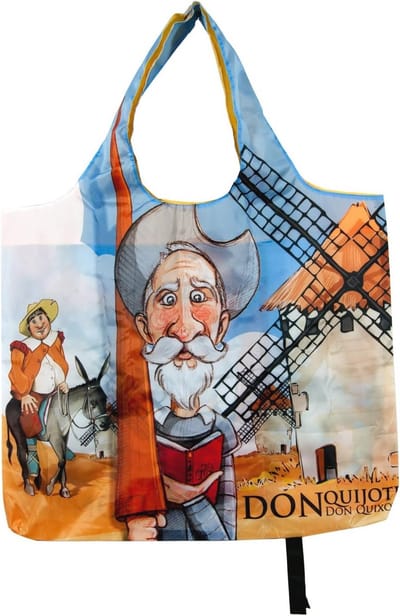 Opvouwbare en herbruikbare boodschappentas met grote inhoud en originele prints 55 x 55 cm