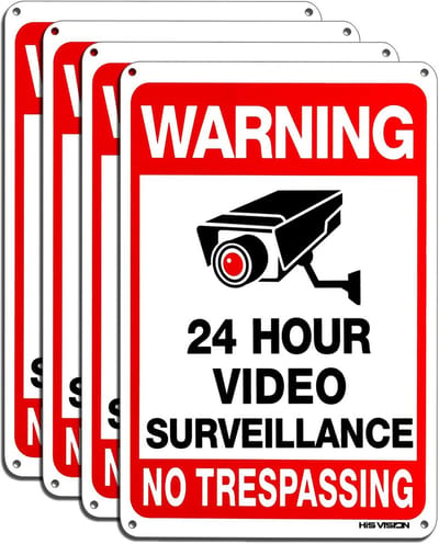 Waarschuwingsborden Camera - Camerabewaking Borden - Beveiliging Huis - UV Bestendig Waterdicht - 10x7 Inch - Meerkleurig
