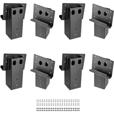 VEVOR 8° kantelbeugels, platformmontage, geschikt voor hout van 88,9 x 88,9 mm, draagvermogen 1000 kg, hertenstandaardmontage voor hoge stoelen, jachtstandaards, schietkramen, verpakking van 8