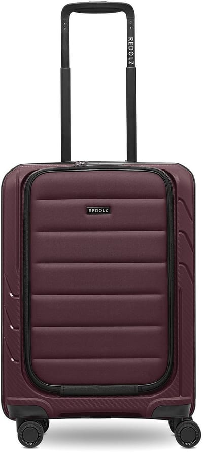 Redolz Essentials 17 4-wiel cabine trolley 55 cm soft-pocket laptop compartiment - Hybride - TSA slot - burgundy