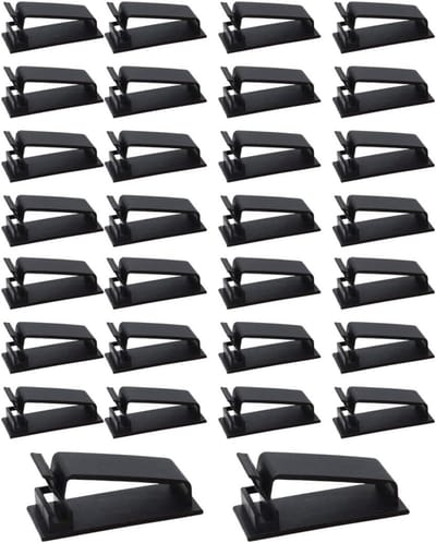 Kabelclips 30 stuks - duurzaam - zelfklevend - ideaal voor ordelijk bureau - ShopVlot