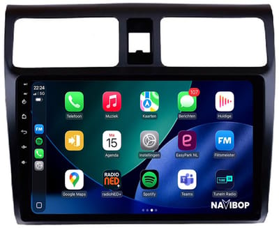 Geschikt voor Suzuki Swift (2005 t/m 2010) | 10 inch Android 15.0 CarPlay autoradio | Draadloos CarPlay & Android Auto | 2GB RAM + 32GB | Mic, Camera (AHD) & DAB+ | Bluetooth & WiFi | NAVIBOP NB-1455 | Bouwjaar 2005 t/m 2010