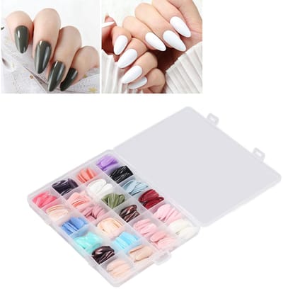 Dailygoods- Nageltips 576-delige set - Valse Kunstnagels - Volledige Afdekking - Pure Kleur - Modieuze Kunsttips - Voor Doe-Het-Zelf Nagelkunst