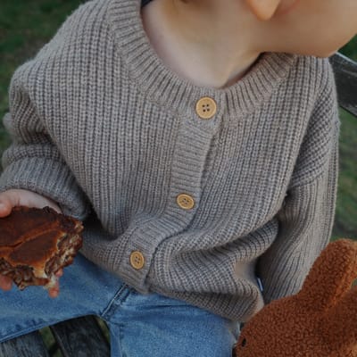 Gebreid Wollen Baby Vestje - Merinowol - Cobble 50