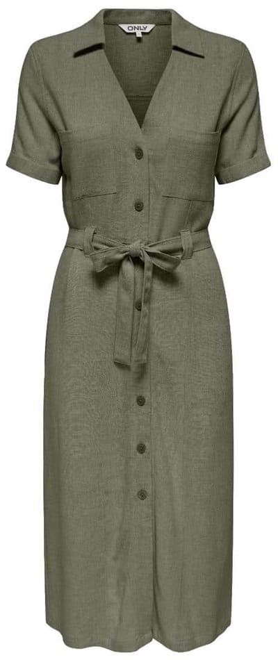 ONLY - ONLSIESTA SS LIN BL SHIRT DRESS PNT NOOS Dames Jurk