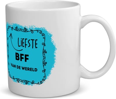 Akyol - liefste bff van de wereld koffiemok - theemok - Vriend - de liefste beste vriend - verjaardag - cadeautje voor beste vriend - beste vriend artikelen - kado - geschenk - 350 ML inhoud