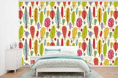 Behang - Fotobehang Patroon - Veren - Kleuren - Jongens - Kinderen - Kids - Kind - Breedte 345 cm x hoogte 220 cm