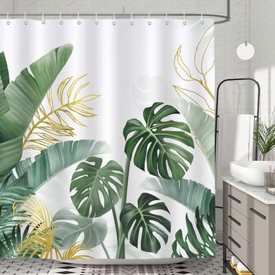Omgoods - Tropische Bladeren Douchegordijn met 12 Haken 183x183 cm