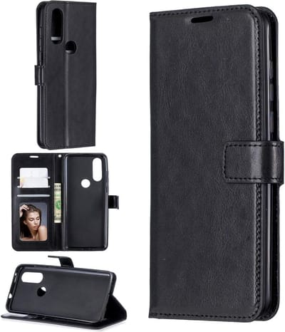 Bookcase Geschikt voor: Motorola Moto G8 Play - Zwart - portemonnee hoesje