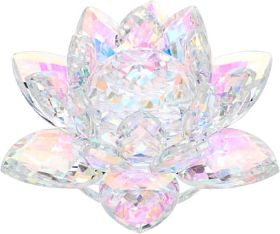 Kristallen Lotus Bloem voor Thuisdecoratie - Perfect Cadeau voor Verjaardag, Moederdag en Kerst (125 mm, Multicolor AB)